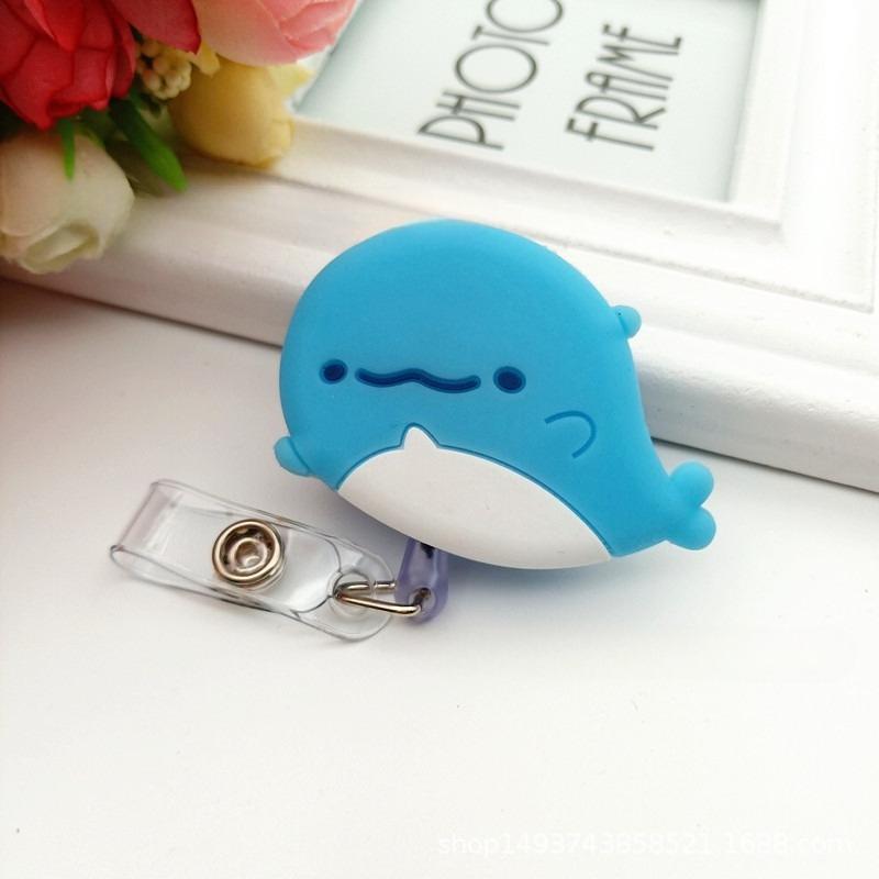 1 Piece High Quality Silicone Retractable Nurse Badge Holder Clip Fruits Dolphin Sunflowers Students ID Card Holder