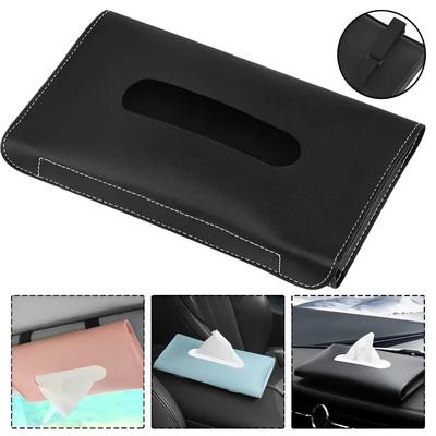 Car Sun Visor Tissue Box PU Leather Tissue Box Holder Car Sun Visor Mask Storage Box Car Interior Decoration Auto Accessories
