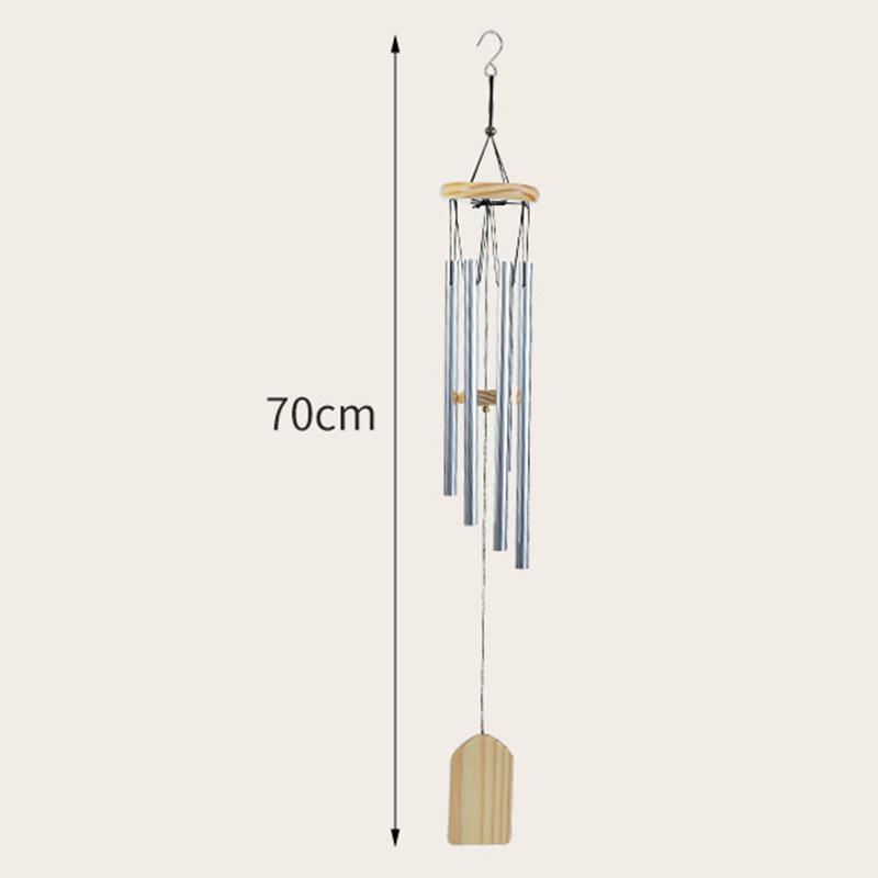 Classic 26 Inch Aluminum Pipe Wind Chimes With Wooden Hanging Tag Farmhouses Terraces Gardens Balcony Corridor Decoration