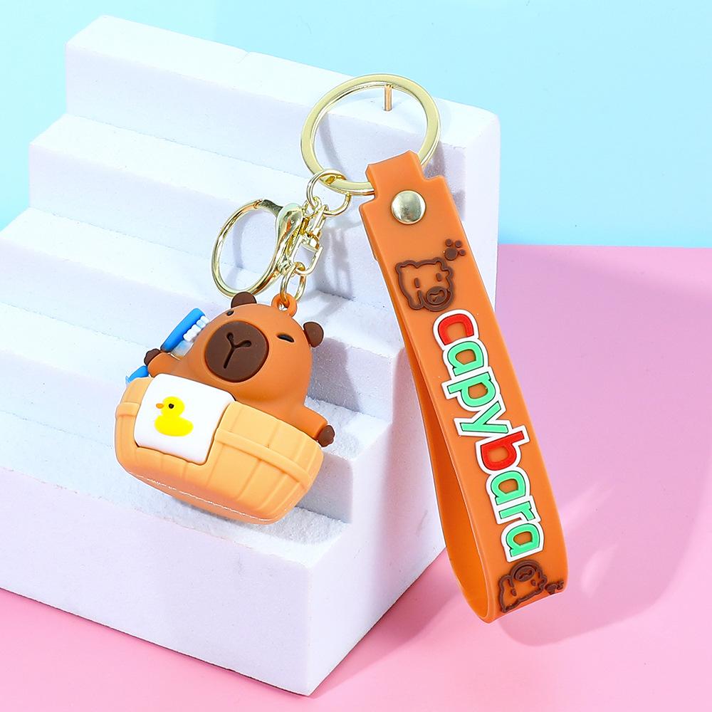 Creative Cute Capybara Keychains For Car Keychain Anime Cartoon Capibala Pendant Women Doll Keyring Charm Holiday Gifts Jewelry