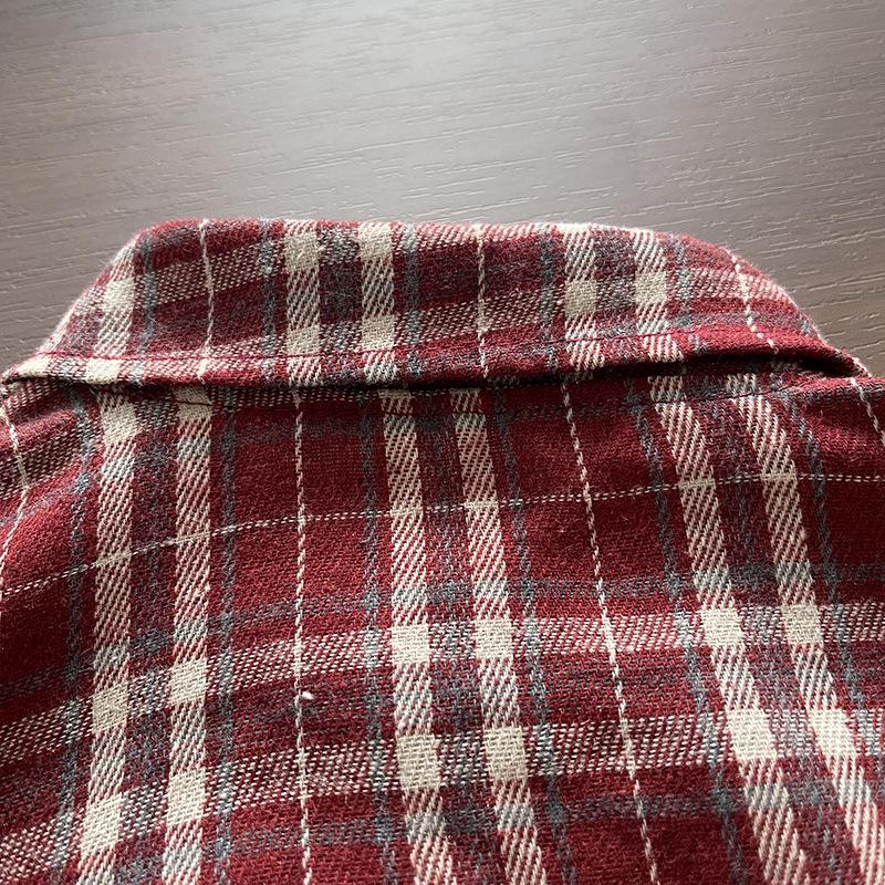 Boys' 2025 Korean Style Plaid Two-Piece Set: Long-Sleeve Casual Shirt for Kids