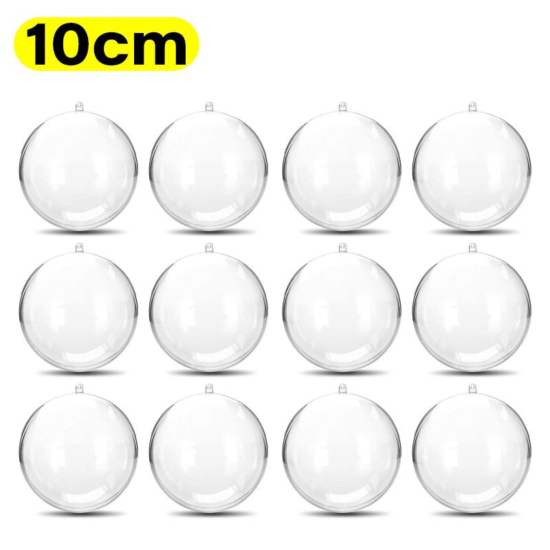 20/1PCS Fillable Plastic Hanging Ball Ornaments Open Transparent Balls for Christmas Wedding Party Home DIY Decor Craft Supplies