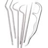 8-teiliges tragbares Edelstahl-Metall-Zahnstocherbeutel-Set, wiederverwendbar, mit Haltern