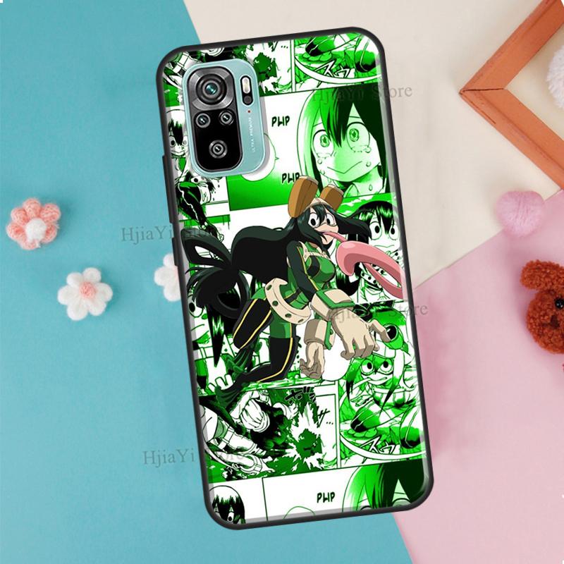 

Чехол Asui Tsuyu Boku no My Hero Academia для Xiaomi Redmi Note 10 9 8 Pro 9S 8T, мягкий чехол для Redmi 9 9A 9C 9T 8A K40 Funda Redmi K40 (K40 Pro)