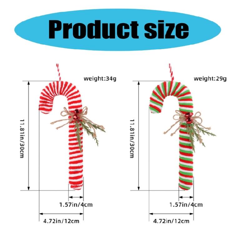 7Pcs Candy Cane Shape Christmas Ornament for Festives Season Decoration Colorful Hanging Charm Stylish Window Pendants