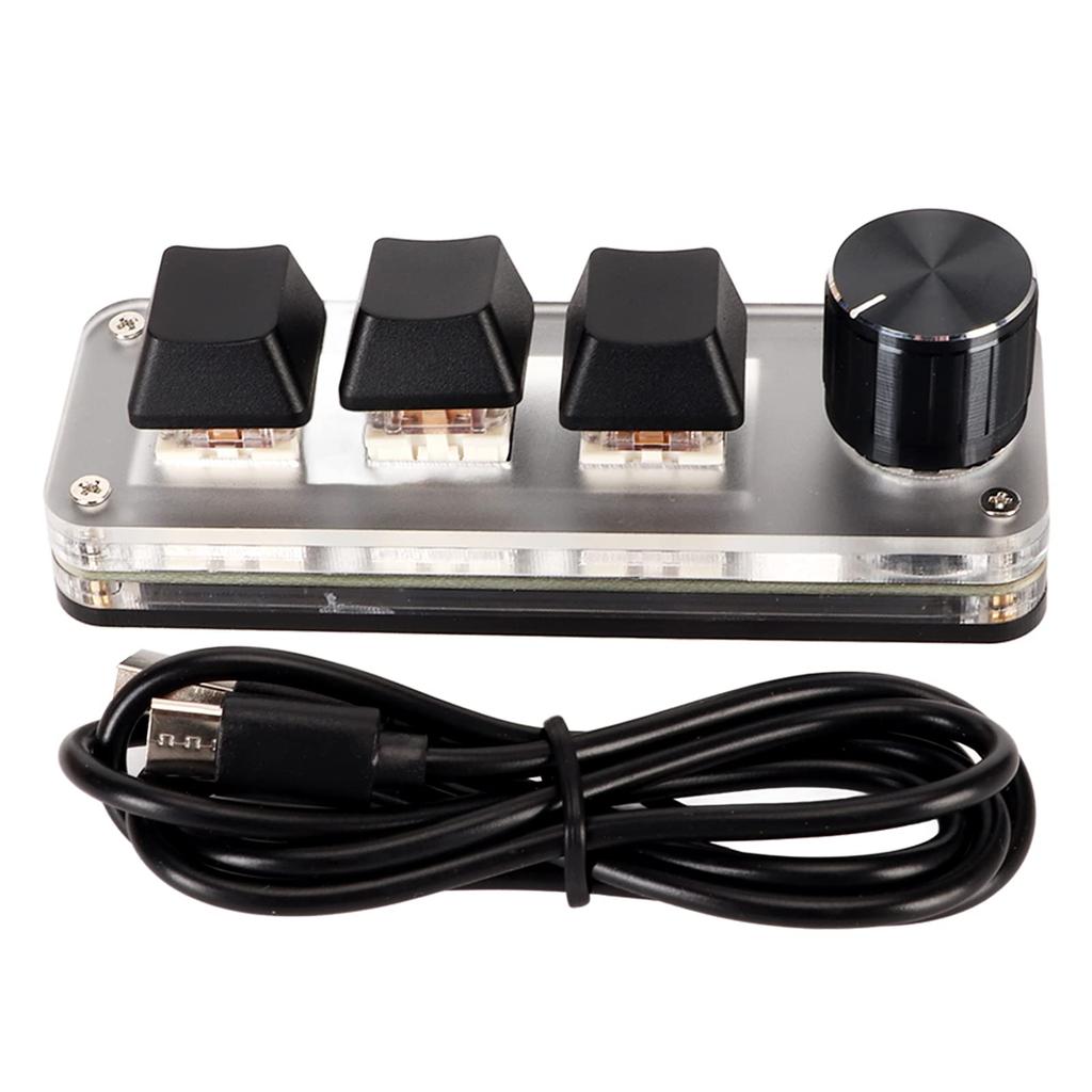 Wired Macro Ergonomic Customized Macro Pad Gaming Programmable USB Mini Keypad for Desktop Function Keypad with Knob 1 Keyboard, One-Handed Keyboard,