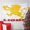 Yellow Lion Emblem with Rugby Ball Pattern Wall Hanging Tapestry Decorative Tapestry Home Decor for Bedroom and Living Room