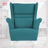 Zoja Wing Chair with Footrest Scandinavian Family Meble Turquoise Velvet