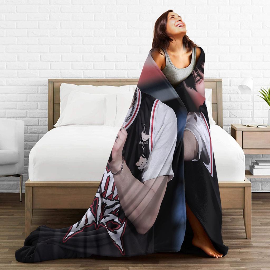 Soft BlanketChildren Camping S-StrayKids I.N Throw Blanket  Flannel Bedspread For Living Room Novelty Sofa Bed Cover