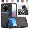 For Realme 14 Pro 5G Phone Case Retro Jean Cloth Texture Leather Back Cover with Card Holder