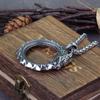 Stainless Steel Viking Ouroboros Dragon Pendant Necklace with Wooden Box Never Fade Mens Jewelry