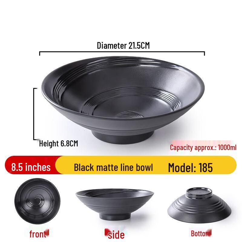 Jijun Commercial Melamine Noodle Bowls - 10-Pack