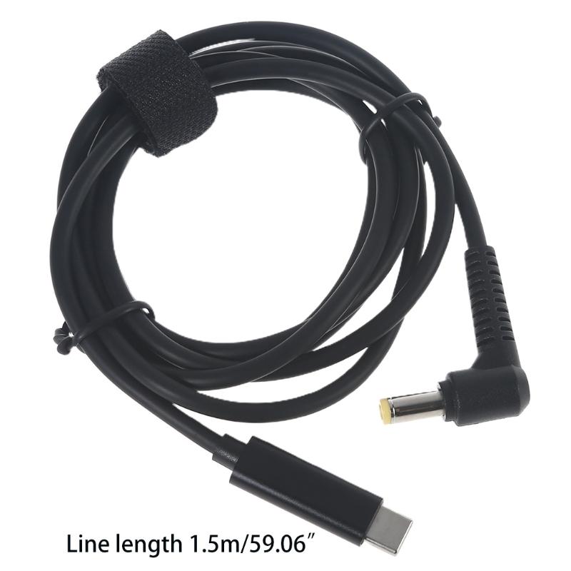 PD 65W Type C to for DC 5.5x2.5mm Braided Cord Power Adapter Cable Laptop Fast Charging Power Accessories