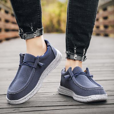 Herren Canvas Schuhe Schwarz Fahrschuhe Casual Blau Wide Head Stoffschuhe für Weiter Plus Size Leicht