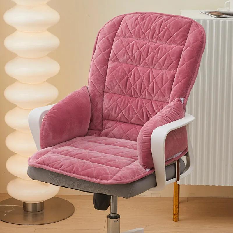 

Luxury Style Office Chair Plug-in Heated Seat Cushion Cushion for Leaning on Removable Washable Office Chair Multipurpose Use 45x48x55cm темно-розовый