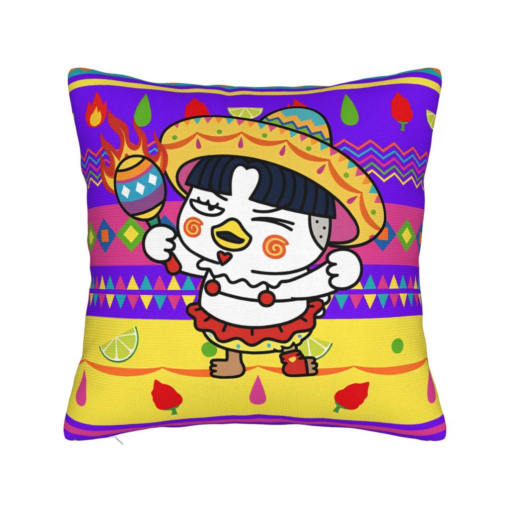 Spicy Shrimp Combination Noodles Pillowcases  Kawaii Pillow Case For Living Room Chair Soft Pillow Cover