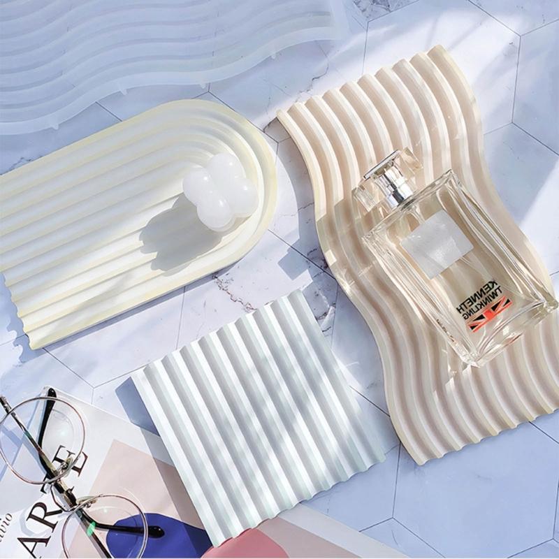 Striped Coaster Silicone Molds for Resin Casting Arch Door Coaster Tray Molds Epoxy Casting DIY Craft Cup Mat Resin Mold