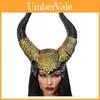 Nowa złota maska z rogami Maleficent z lateksu na Halloween, Cosplay i Karnawał 2024
