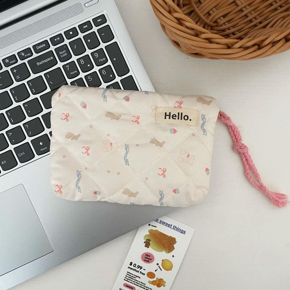 Creative Quilted Cotton Coin Purses Mini Cartoon Storage Bag Large Capacity Coin Wallet