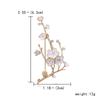 Elegant White Enamel Plum Blossom Brooches For Women Men Vintage Rhinestone Peach Flower Branches Buckle Pins Banquet Jewelry