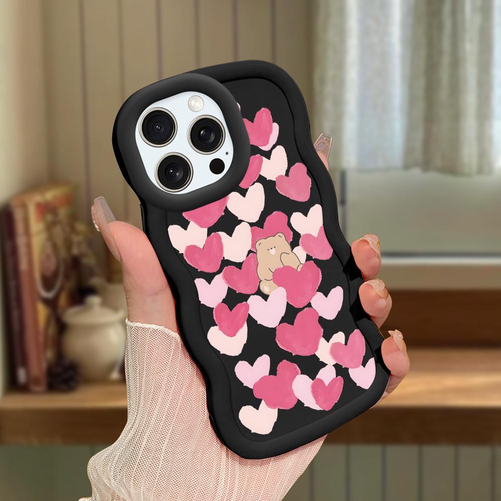 Big Wave Edge Soft Silicone Material Macaron Phone Case Shockproof Protective Rubber Casing for iPhone Samsung Huawei Honor Xiaomi Redmi OnePlus Moto