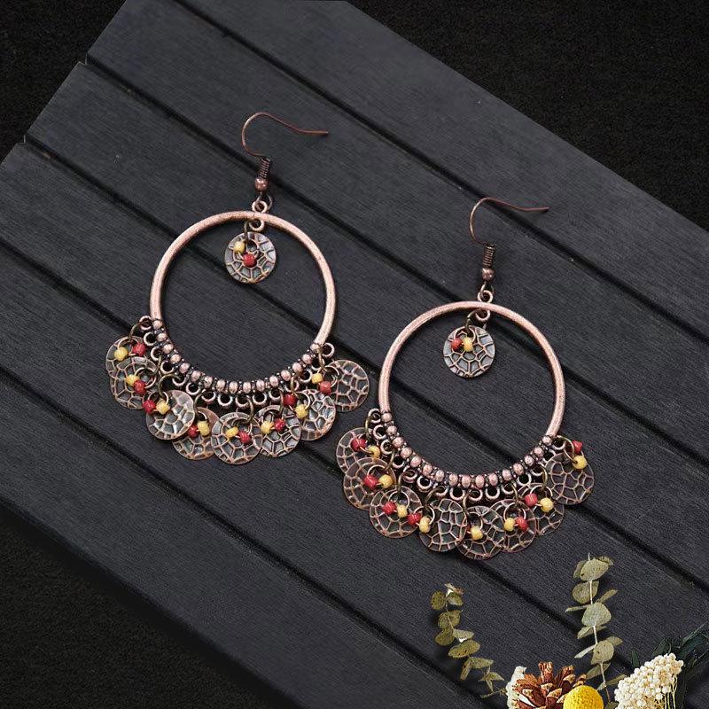 Drip Oil Earrings Women's Colorful Retro Exaggerated Geometric Bohemian Earrings