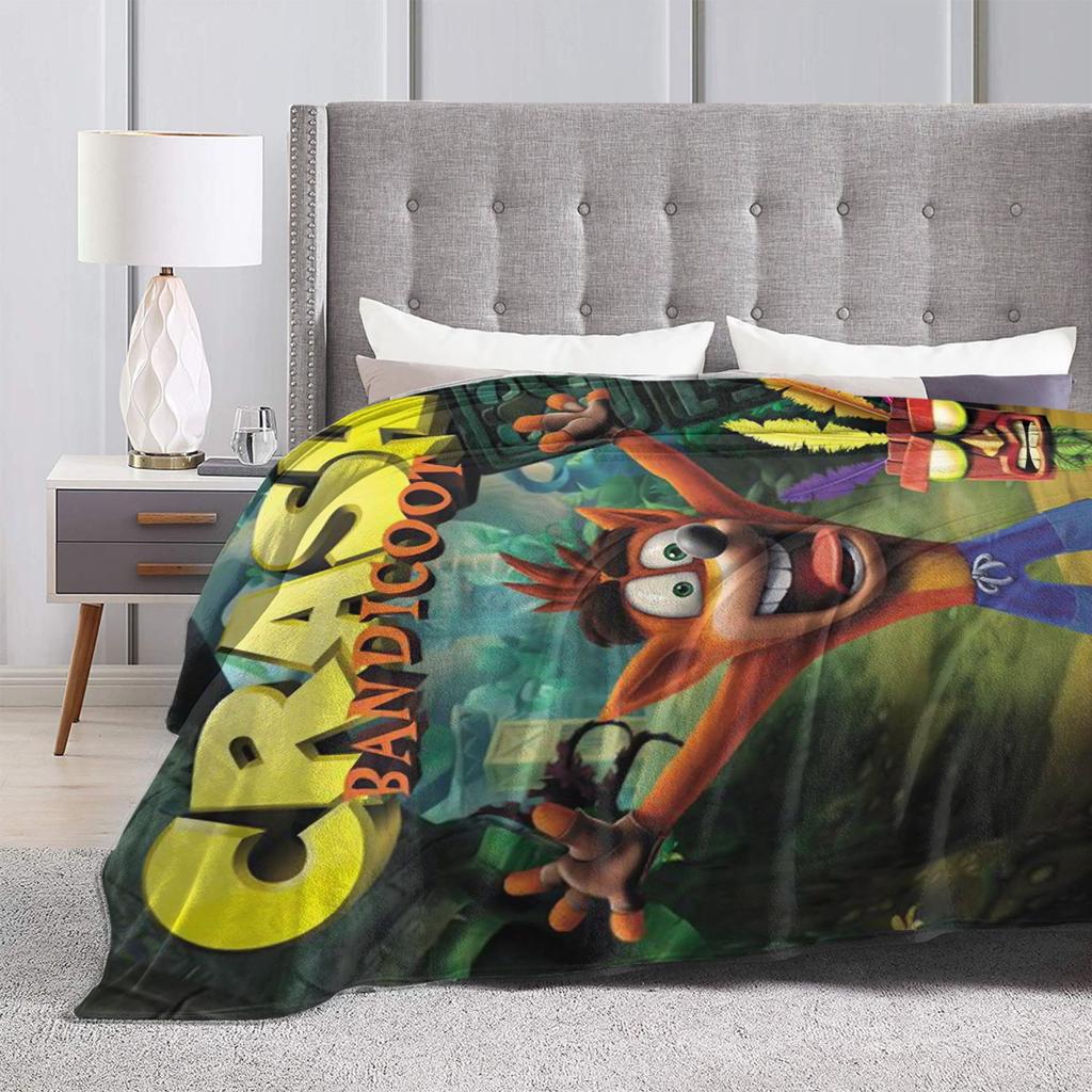 Weiche Warme DeckeStudenten Dekorative Crashs Bandicoots Überwurfdecke Flanell Tagesdecke Für Wohnzimmer Ästhetische Sofa Bettdecke