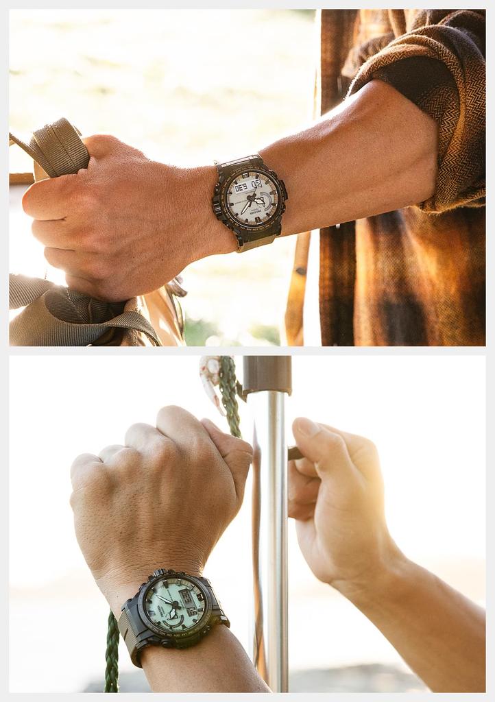 Casio Pro Trek Watch [Official Japanese Product] Climber Line Radio-Controlled Solar Watch with Biomass Plastic Construction, PRW-61LD-5JF, Men's