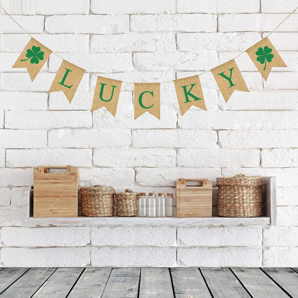 Decorations Banner St. Patrick's Day Streamers Indoor Outdoor Lucky Green Hanging Ornament Shamrock Decorations Walls Trees