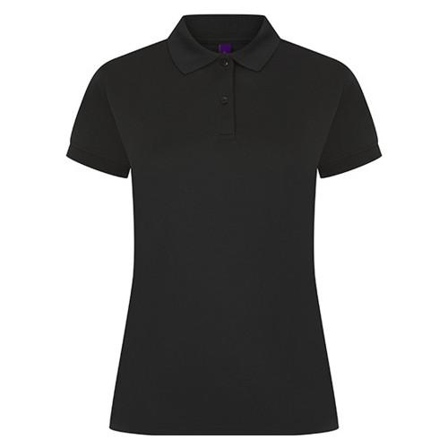 

Henbury Womens/Ladies CoolPlus Moisture Wicking Polo Shirt чорний