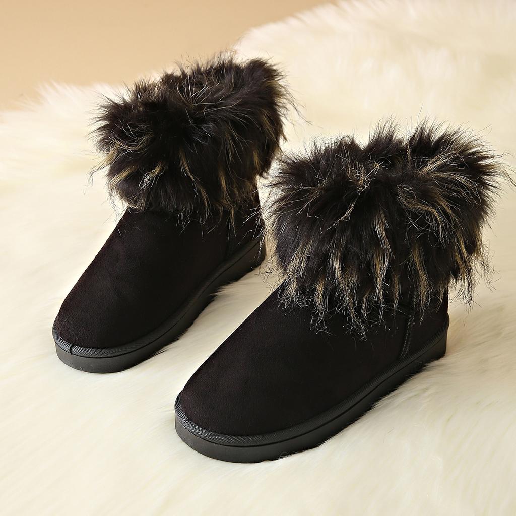 Snow Boots Women's Winter 2025 New Versatile Winter Shoes Students Cute Velvet Thickened Warm Outer Wear Cotton Shoes