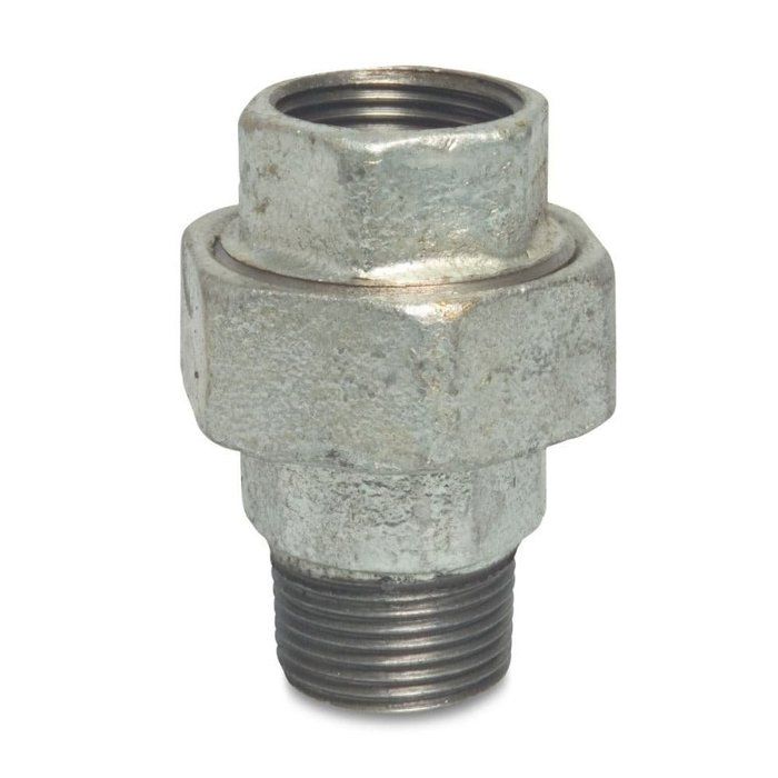 Raccord Fileté Fonte Malléable, Union Plate 1 1/4" IG/AG, Galvanisé