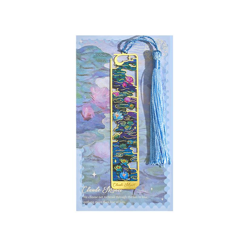 Metal Sunflower Hollow Bookmark Chinese Style Creative Painted Book Holder Tassel Pendant Kids Stationery School Office Supplies