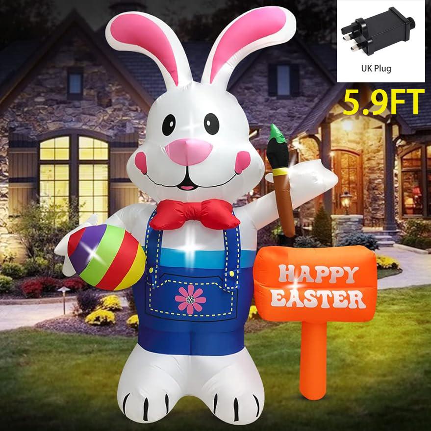 

Синий кролик надувной пасхальный надувной декор светодиодные фонари надувные украшения для двора украшения для внутреннего и наружного сада