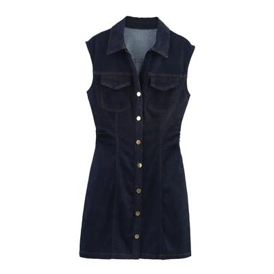 European Style Women's Fashion Denim Mini Dress - Classic INS Hot Trend 7484088