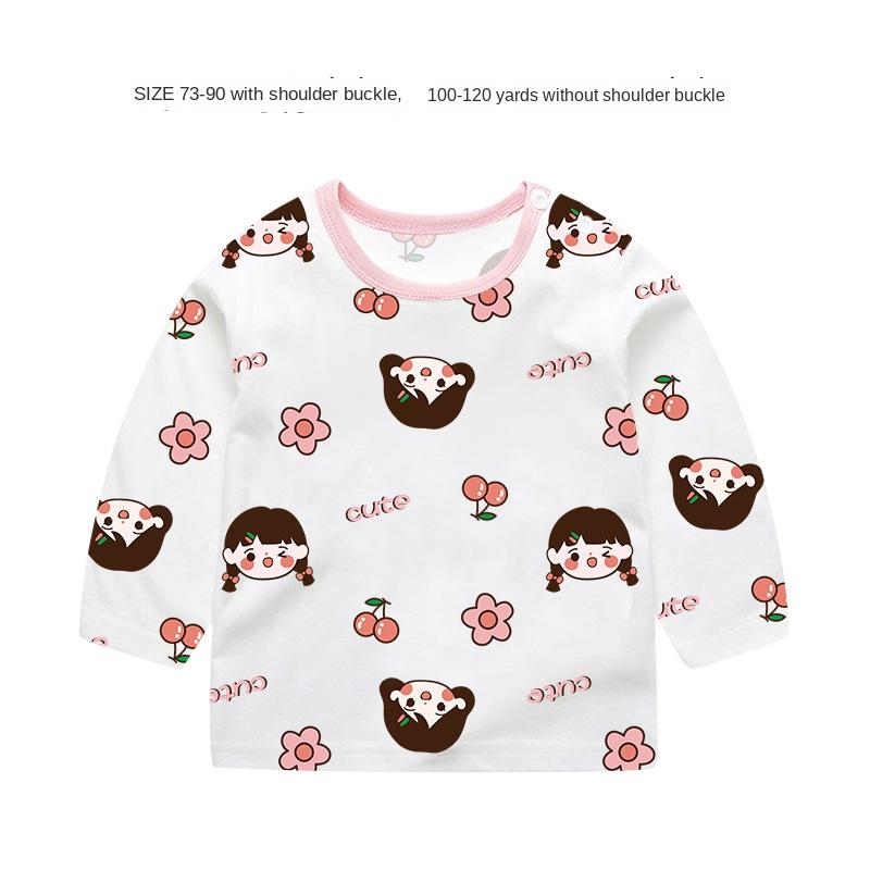 Baby Girl Autumn Long-sleeved T-shirt Baby Cotton Bottoming Shirt Girls Spring and Autumn Tops Small Children Fashionable Autumn Clothes