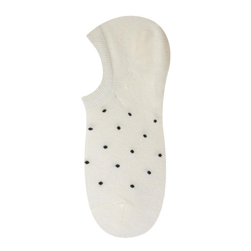 

Носки в горошек женские короткие носки дышащие чистый хлопок нескользящие и японские носки в горошек летние лодочки One Size молочный белый