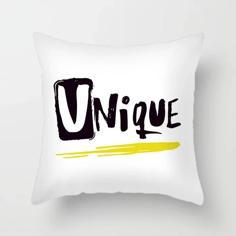 Black Pillowcase Printed  Bedroom Living Room Sofa Cushion Cover