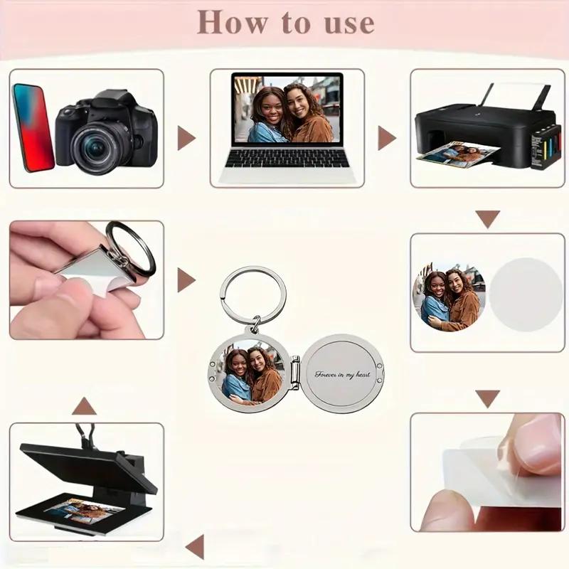 WTEMPO Anpassbares beidseitig zu öffnendes rundes Ring-Legierungs-Schlüsselanhänger-Set DIY Damenmode-Schmuck Geburtstagsgeschenk Festliches Andenken