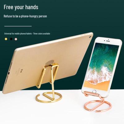 Supporto per Telefono in Metallo Minimalista Nordico - Lussuosa Base da Tavolo Placcata Oro