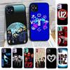 1pc Famous U-U2 Rock Band Matte Transparent Phone Cover For IPhone Case 16 15 14 13 12 11 Pro Max X XS Max Plus