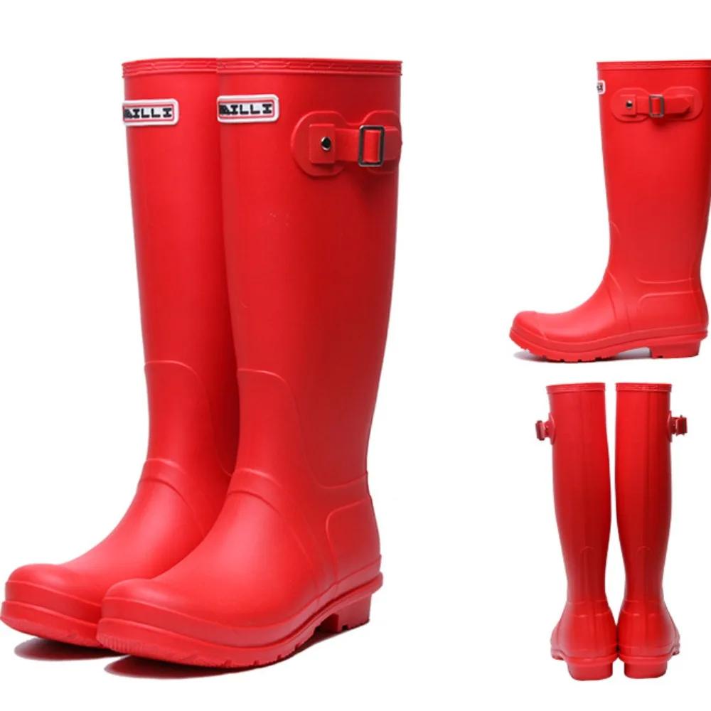 Módní dešťové boty dámské dospělé vysoké holínky jaro podzim protiskluzové vodotěsné návleky boty odolné proti opotřebení vodní boty