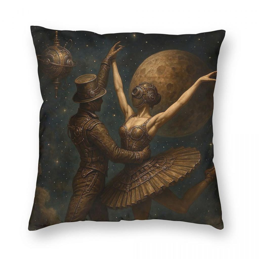 Moonlight Pirouette Steampunk Ballet Square Pillowcase Polyester Linen Velvet Pattern Zip Decor Car Cushion Cover