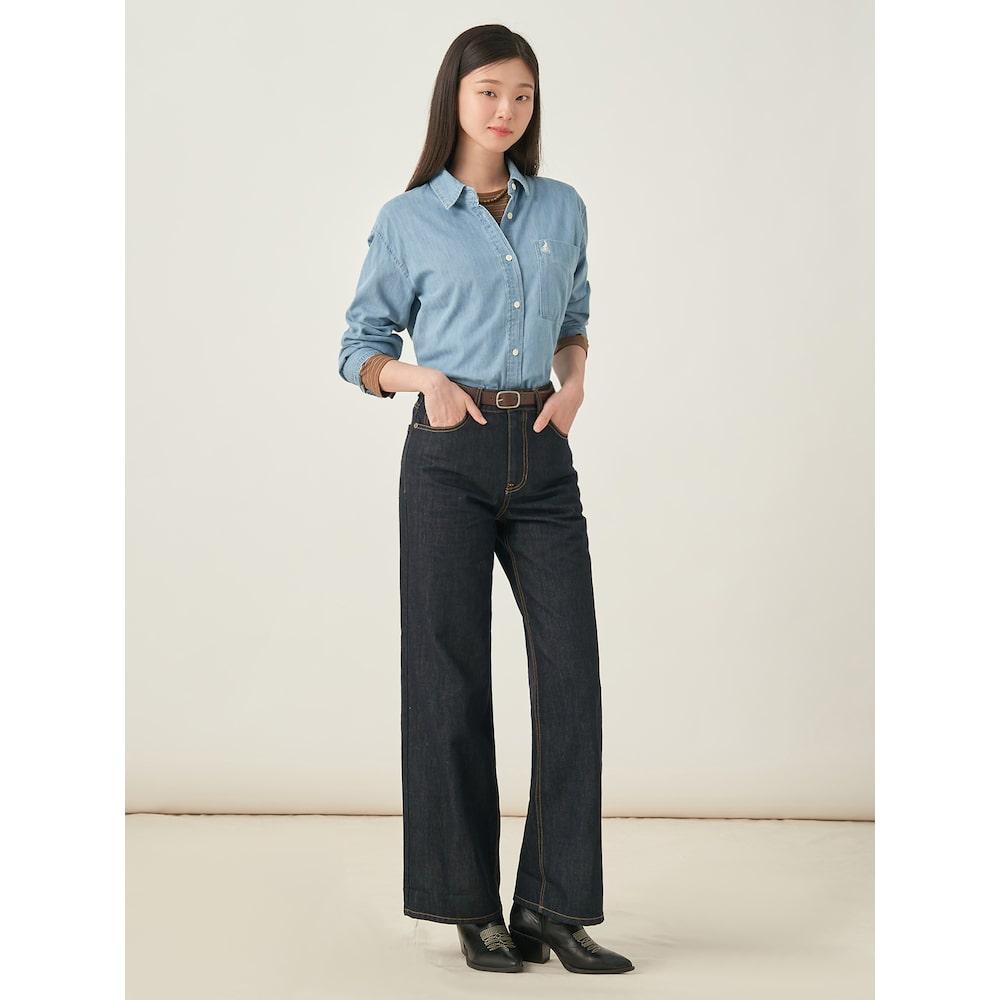 Binpolleidiseu Denim Oversized Shirt Sky Blue (Bf5764C03Q)