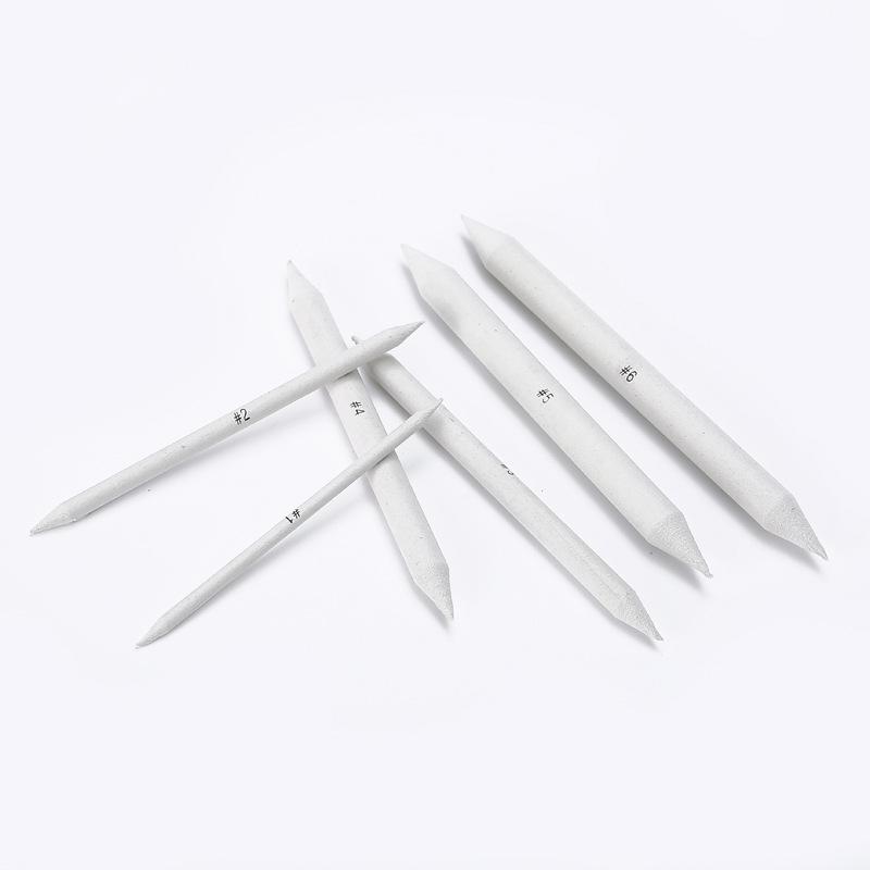 Sketch & Drawing Blending Set: 6-Piece Newsprint Stumps, Correction Pen, Blending Brush, Art Supplies.