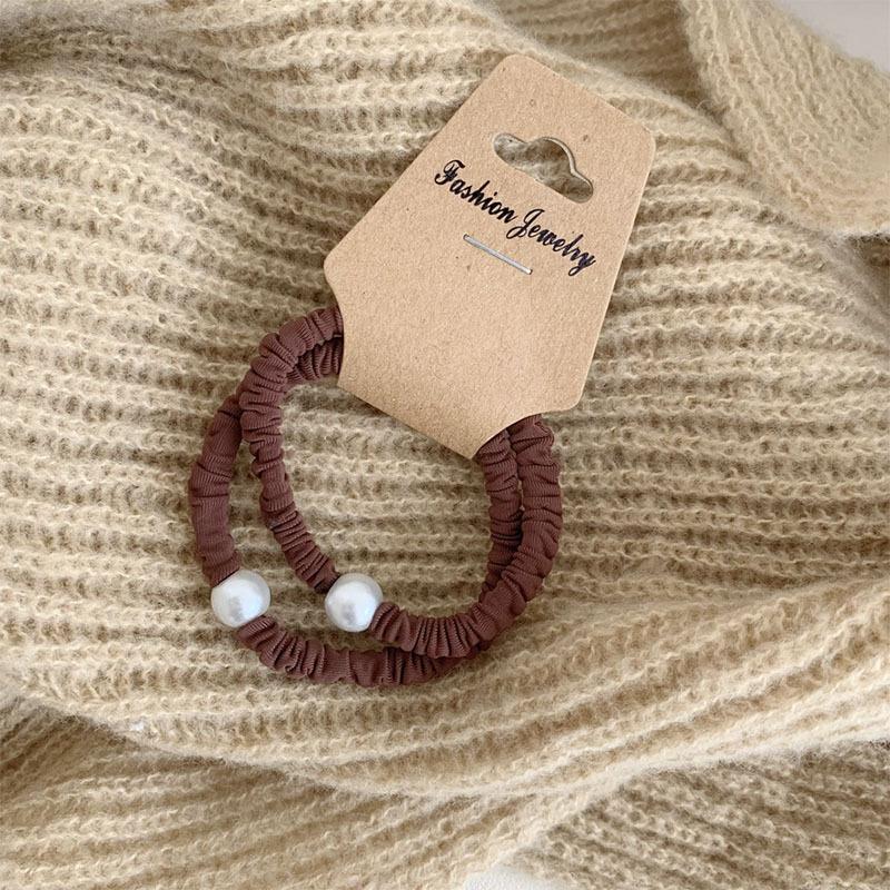 

2 шт. Минималистичные и универсальные резинки для волос с хорошим жемчугом и высокой эластичностью для женщин, девочек, держатель для хвоста, кольца для волос, веревочные аксессуары