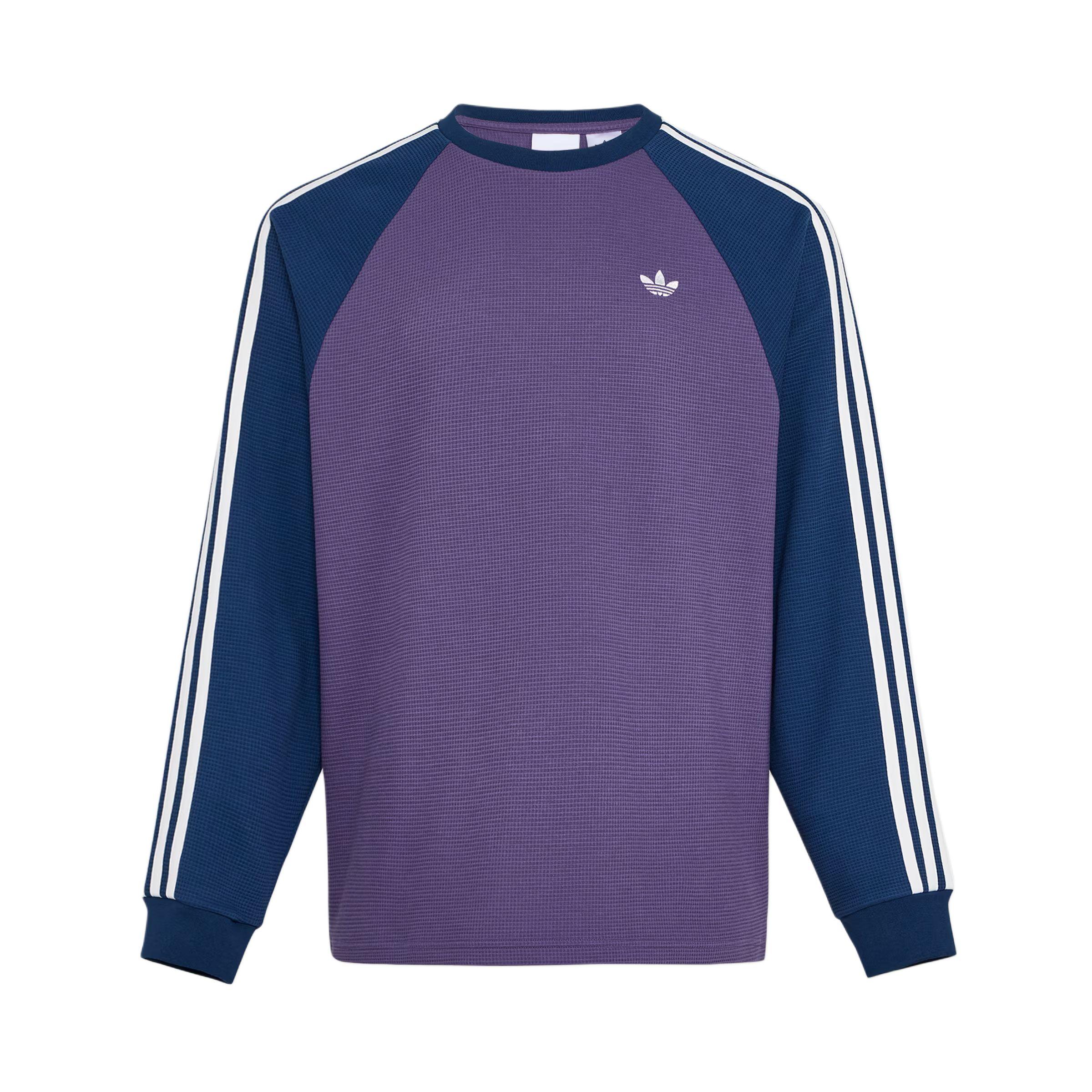 

Adidas Originals Waffle Long Sleeve Crew Neck T-shirt Men Tech Purple Navy KV8868 2XL