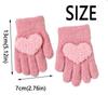2Pairs Cute Children's Warm Gloves Heart Shaped Breathable Baby Knitted Mittens Keep Warm Windproof Solid Plush Gloves Winter