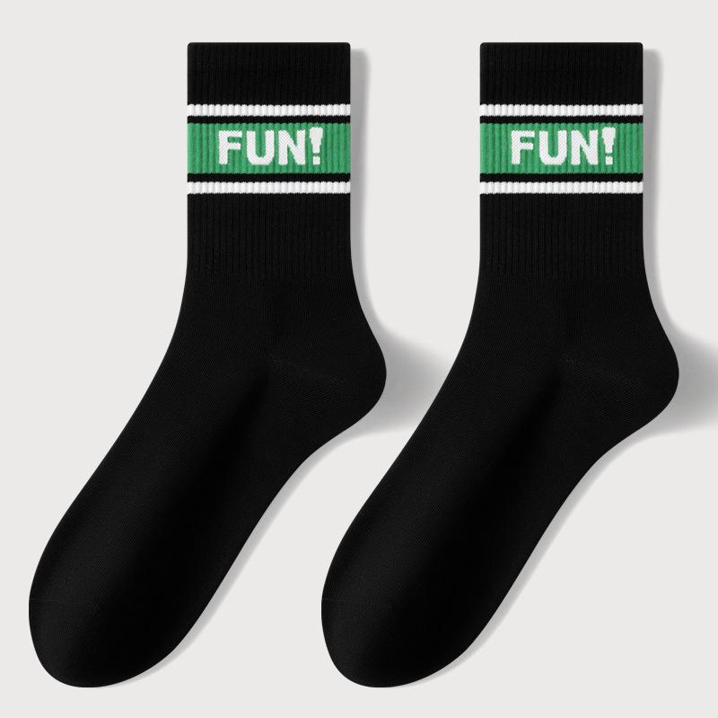 Men's Spring and Autumn Character Letter Movement In Tube Socks