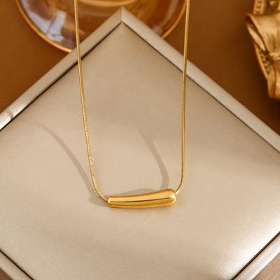 Small Eggplant Pendant Snake Bone Chain Non-fading Titanium Steel Necklace Women's Simple Clavicle Chain
